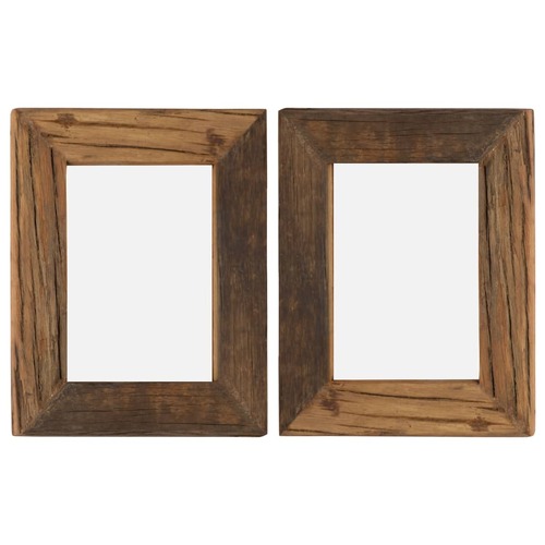 Photo Frames 2 pcs 25x30 cm Solid Reclaimed Wood and Glass