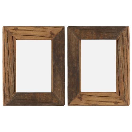Photo Frames 2 pcs 25x30 cm Solid Reclaimed Wood and Glass