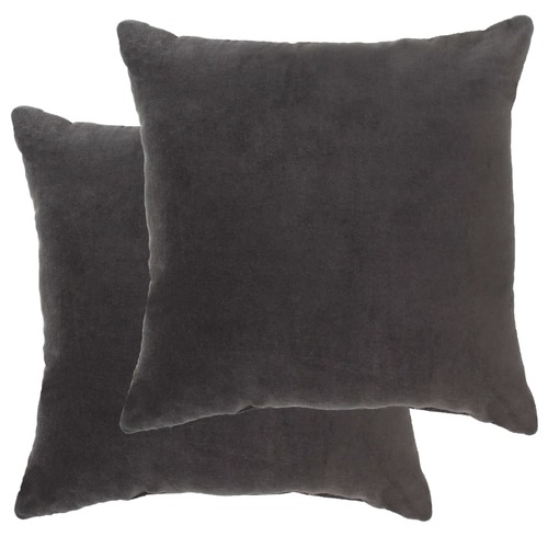 Cushions Cotton Velvet 2 pcs 45x45 cm Anthracite