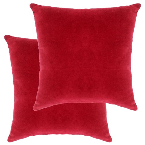 Cushions Cotton Velvet 2 pcs 45x45 cm Red