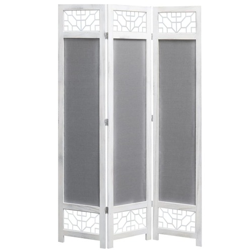 3-Panel Room Divider Grey 105x165 cm Fabric