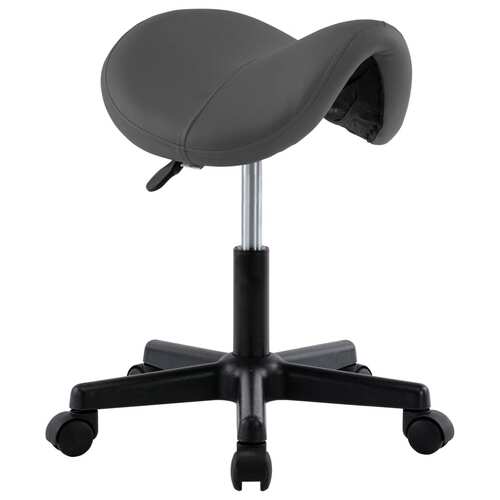 Work Stool Grey Faux Leather