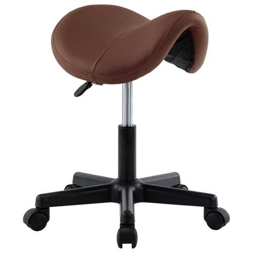 Work Stool Brown Faux Leather
