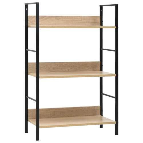 3-Layer Book Shelf Oak 60x27.6x90.5 cm Engineered Wood