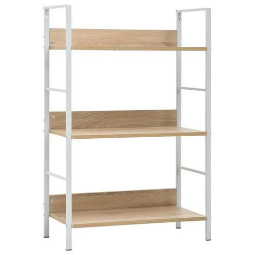 3-Layer Book Shelf Oak 60x27.6x90.5 cm Engineered Wood
