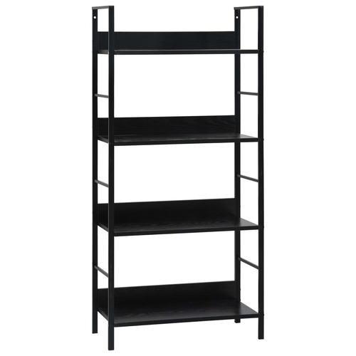 4-Layer Book Shelf Black 60x27.6x124.5 cm Engineered Wood