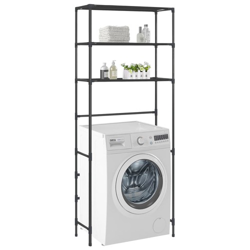 3-Tier Storage Rack over Laundry Machine Black 69x28x169 cm