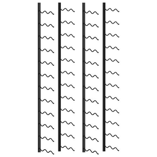 289558 Wall-mounted Wine Racks for 48 Bottles 2 pcs Black Iron