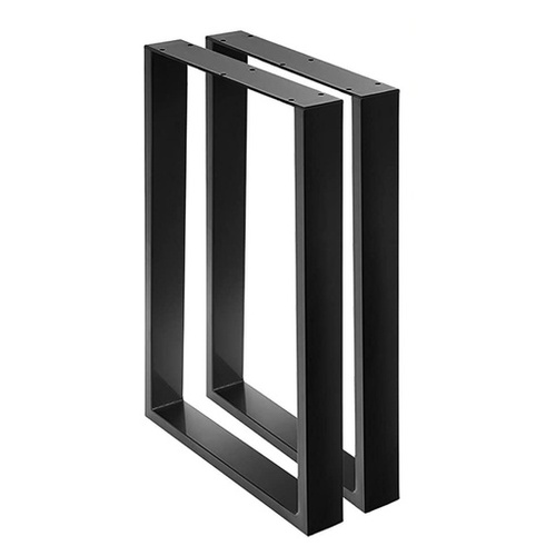 EKKIO 2x Rectangle Iron Table Legs 71cm(H) x 65cm(L) - (Black)