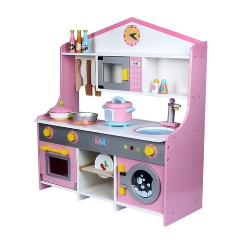 EKKIO Wooden Kitchen Playset for Kids (Japanese Style Kitchen Set, Violet) EK-KP-104-MS