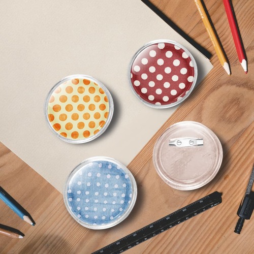 Button Badges Kit with Pins 100 Sets Acrylic 44 mm