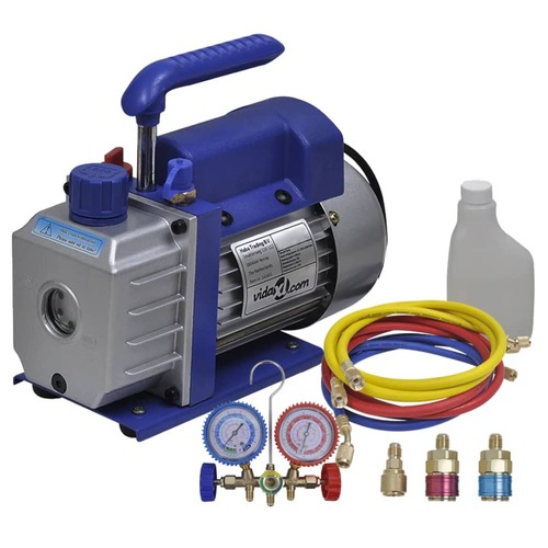 Single Stage Vacuum Pump with 2-Way Manifold Gauge Set 