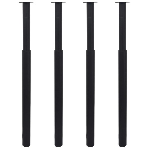 Telescopic Table Legs 4 pcs Black 710 mm-1100 mm