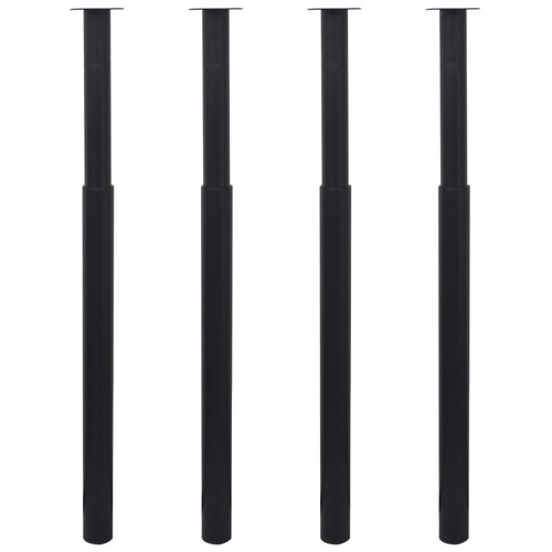 Telescopic Table Legs 4 pcs Black 710 mm-1100 mm