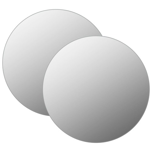Wall Mirrors 2 pcs 40 cm Round Glass