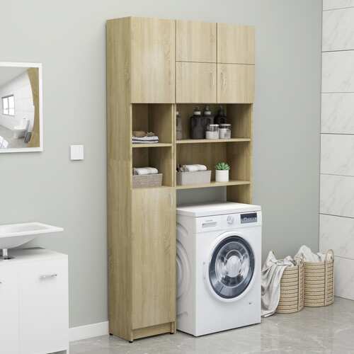 Washing Machine Cabinet Set Sonoma Oak Engineered Wood