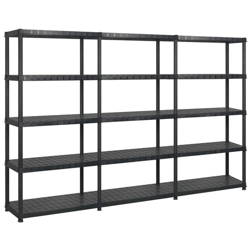 Storage Shelf 5-Tier Black 274.5x45.7x185 cm Plastic