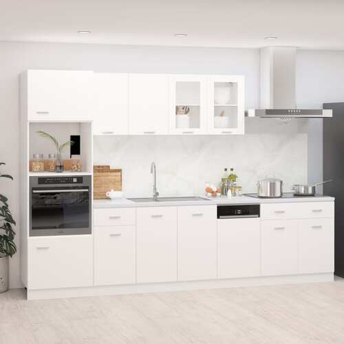7 Piece Kitchen Cabinet Set Lyon White Engineered Wood