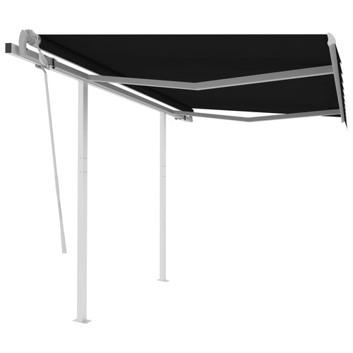 Manual Retractable Awning with Posts 3x2.5 m Anthracite