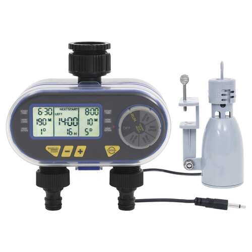 Digital Water Timer with Dual Outlet and Rain Sensor
