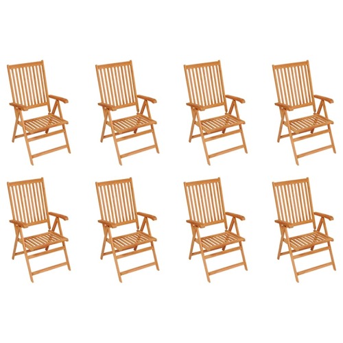Reclining Garden Chairs 8 pcs Solid Teak Wood
