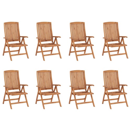 Reclining Garden Chairs 8 pcs Solid Teak Wood
