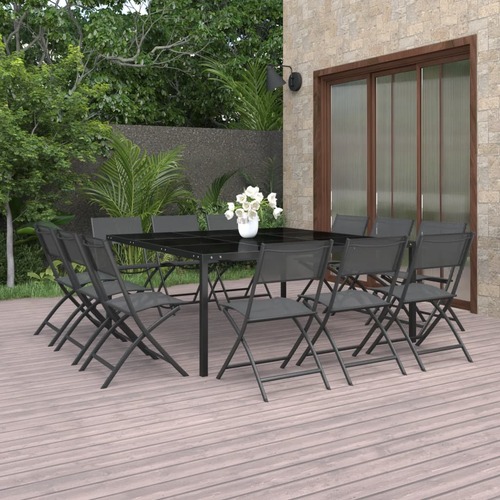 9 Piece Outdoor Dining Set Steel