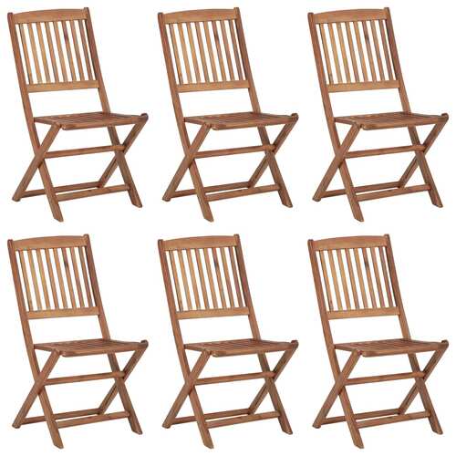 Folding Outdoor Chairs 6 pcs Solid Acacia Wood
