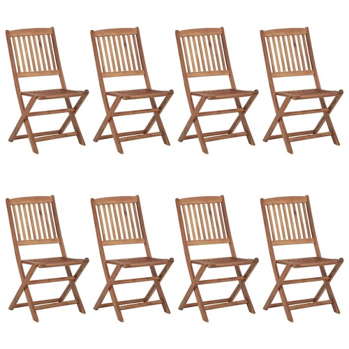 Folding Outdoor Chairs 8 pcs Solid Acacia Wood