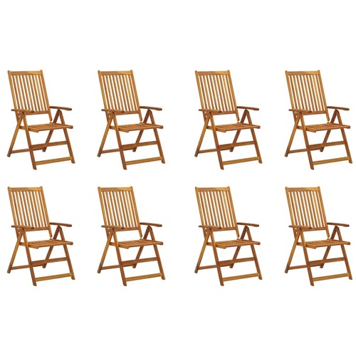 Folding Garden Chairs 8 pcs Solid Wood Acacia