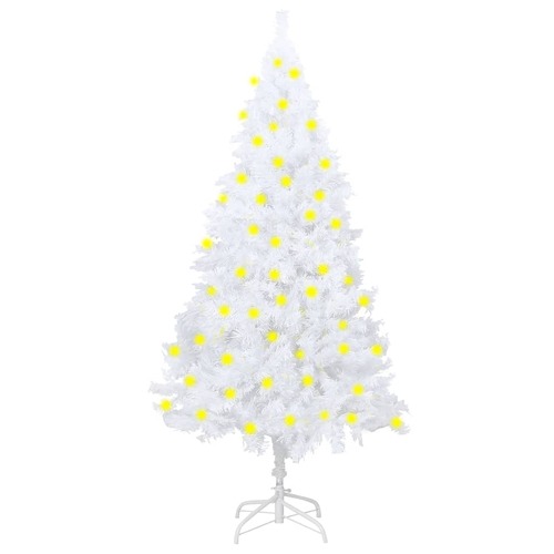 Artificial Pre-lit Christmas Tree with Thick Branches White 150 cm