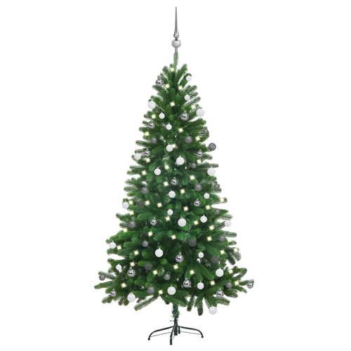 Artificial Pre-lit Christmas Tree with Ball Set 150 cm Green