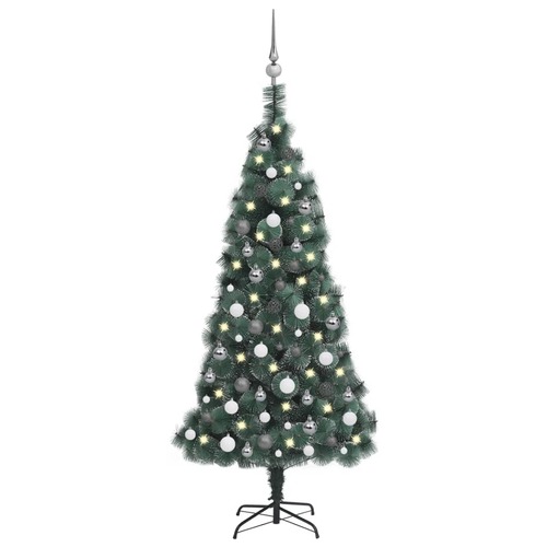 Artificial Christmas Tree LEDs&Ball Set Green 150 cm PVC&PE