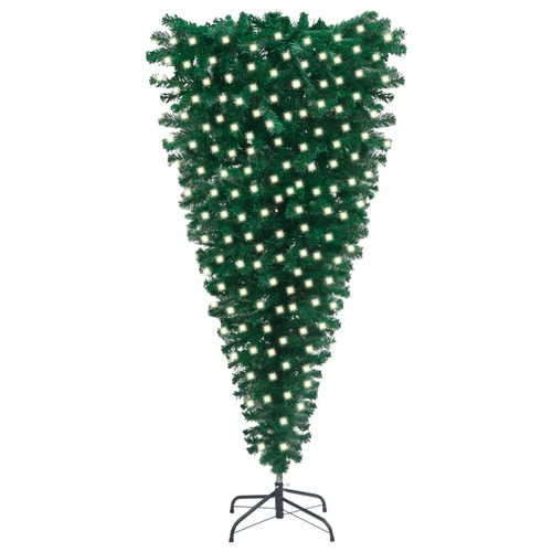 Upside-down Artificial Pre-lit Christmas Tree Green 210 cm