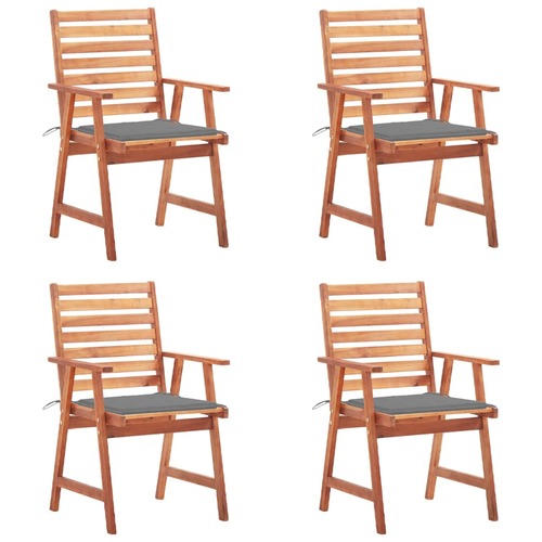 Outdoor Dining Chairs 4 pcs with Cushions Solid Acacia Wood
