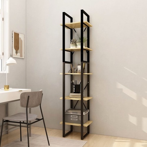 5-Tier Book Cabinet 40x30x175 cm Pinewood