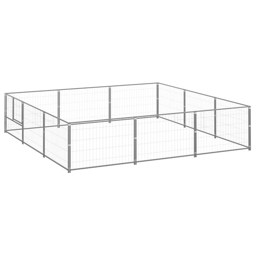 Dog Kennel Silver 9 m² Steel