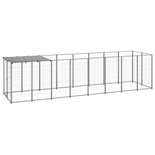 Dog Kennel Silver 4.84 m² Steel