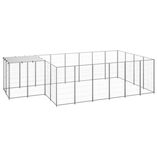 Dog Kennel Silver 8.47 m² Steel