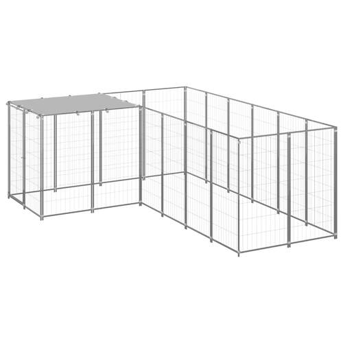 Dog Kennel Silver 4.84 m² Steel