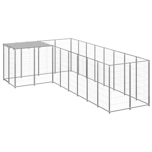 Dog Kennel Silver 6.05 m² Steel