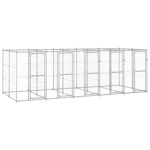 Outdoor Dog Kennel Galvanised Steel 12.1 m²