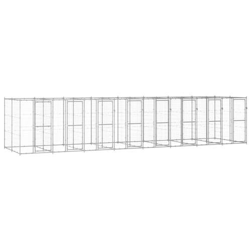 Outdoor Dog Kennel Galvanised Steel 19.36 m²