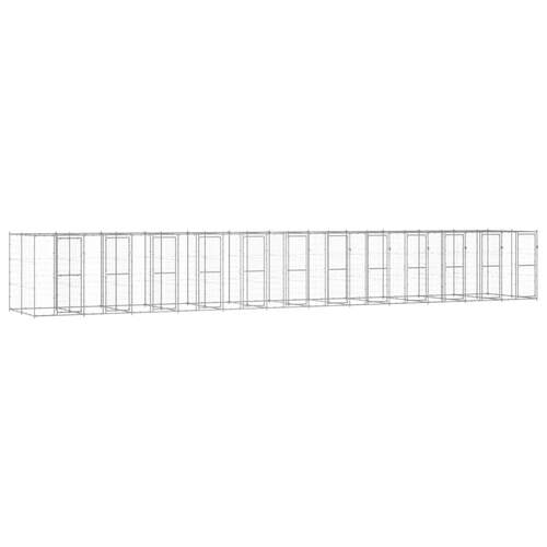 Outdoor Dog Kennel Galvanised Steel 29.04 m²