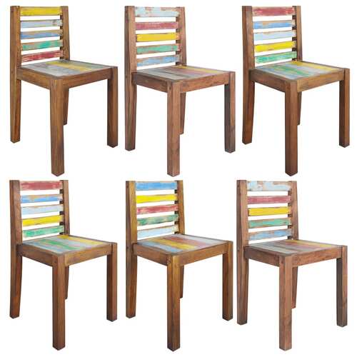 Dining Chairs 6 pcs Solid Reclaimed Wood