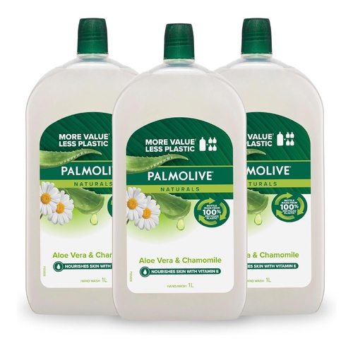 Palmolive Naturals Liquid Hand Wash Aloe Vera Chamomile 3 x 1L Pack