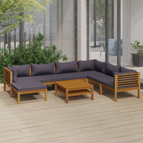 8 Piece Garden Lounge Set with Cushion Solid Acacia Wood