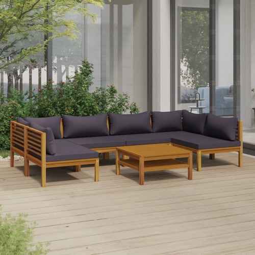 7 Piece Garden Lounge Set with Cushion Solid Acacia Wood