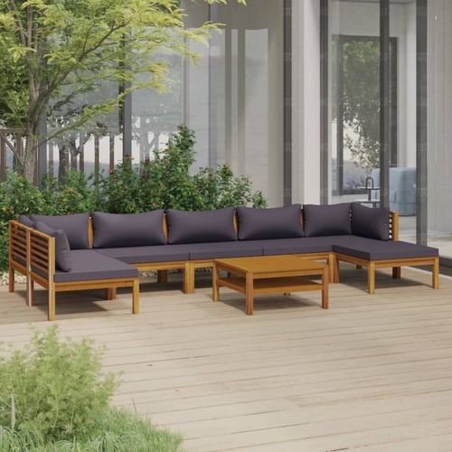 8 Piece Garden Lounge Set with Cushion Solid Acacia Wood