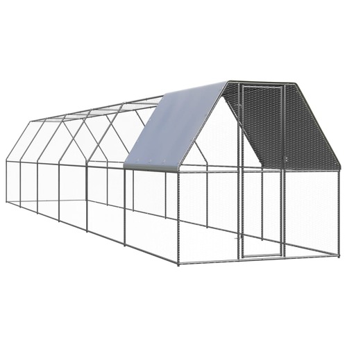 Outdoor Chicken Cage 2x12x2 m Galvanised Steel